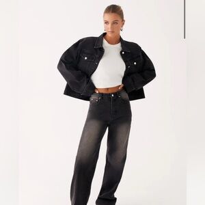 Peppermayo Exclusive - Back Again Oversized Denim Jacket - Charcoal Wash